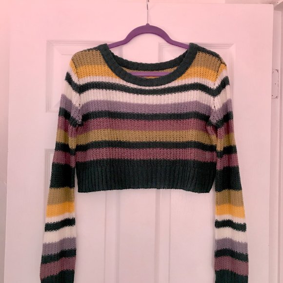 NWOT Rubbish Stripe Crop Sweater Nordstrom Brand - Picture 4 of 8